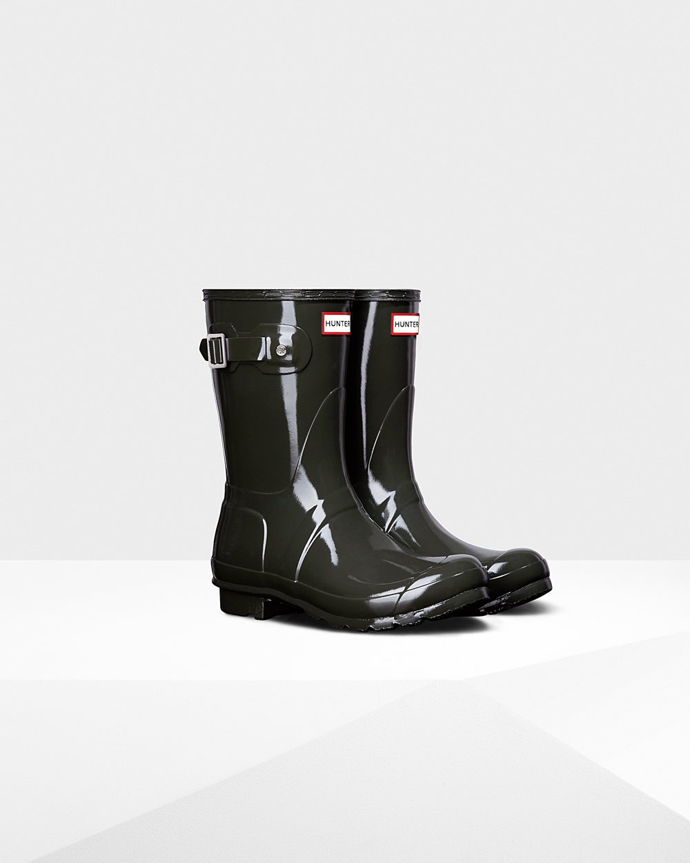 Hunter Kısa Yağmur Çizmesi Bayan Koyu Zeytin Yeşili - Original Gloss - Türkiye PD3710528